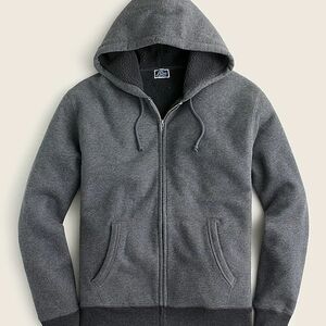 JCrew Heavy Marled Brushed Fleece sherpa-lined full-zip hoodie Sweatshirt